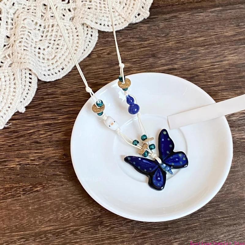 Unique Women'S Formal Wear - E1PE Kalung Pesona Kupu-kupu Bergaya Rantai