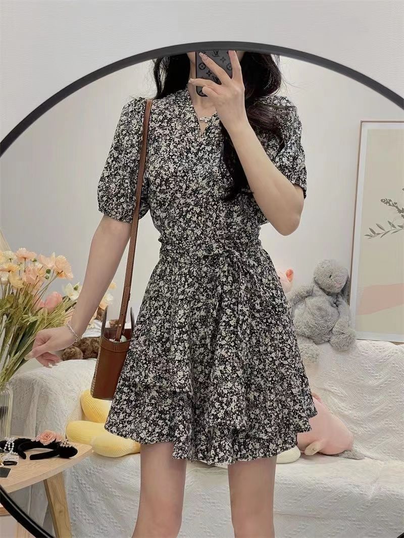 Wrap Dress Work - Gaun Wanita Pas Badan Daisy Kecil