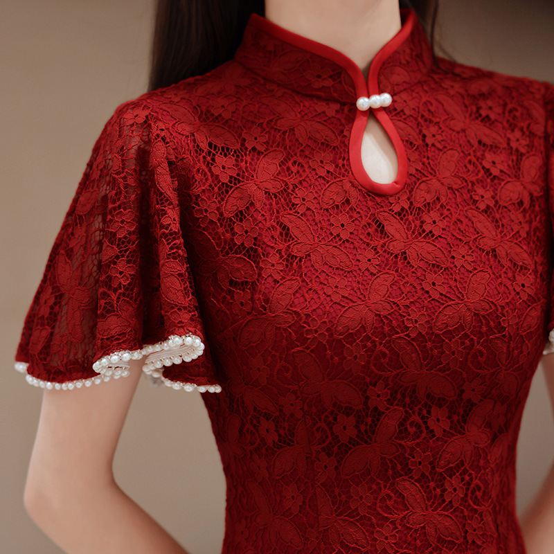 Women'S Formal Wear Wedding - Baju pesta pernikahan wanita, Cheongsam merah