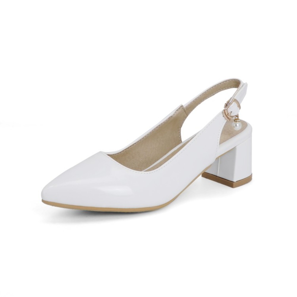 Sepatu Slingback Kulit Paten W - Slingback Heel Formal ulasan dan harga