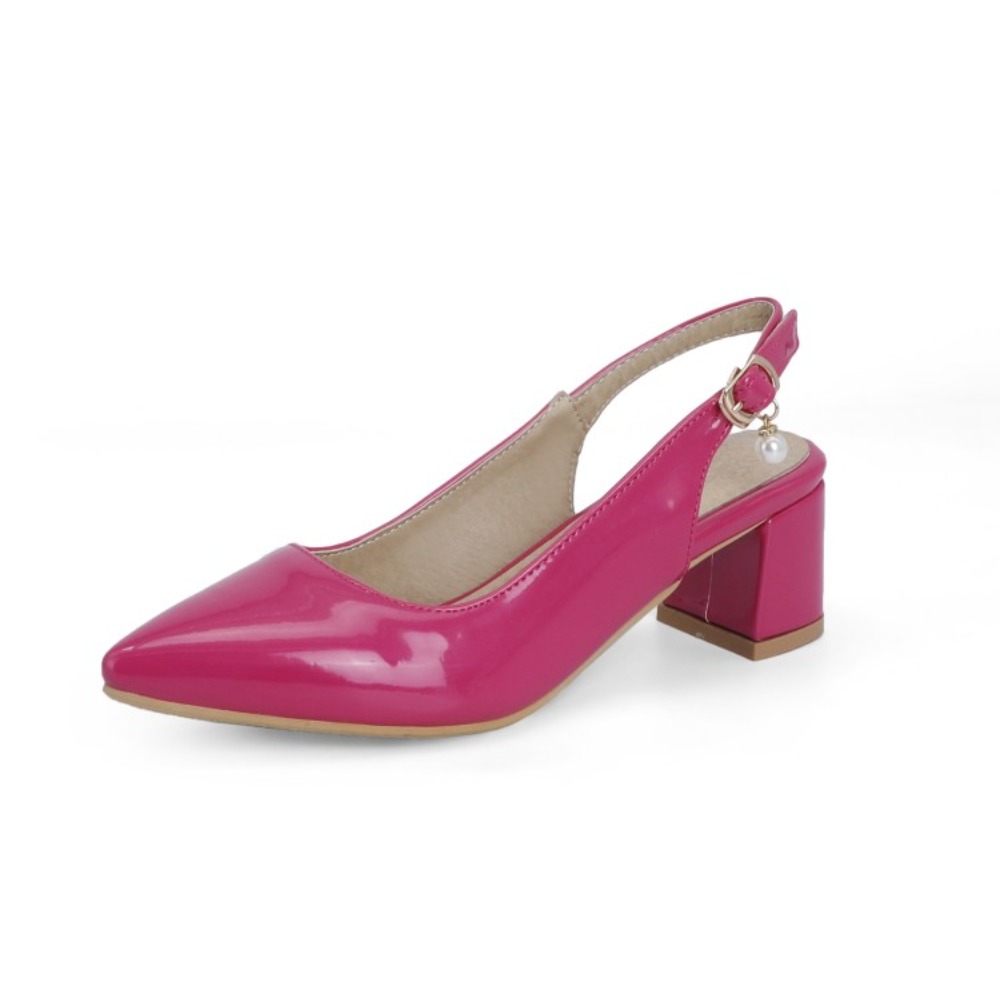 Sepatu Slingback Kulit Paten W - Slingback Heel Formal ulasan dan harga