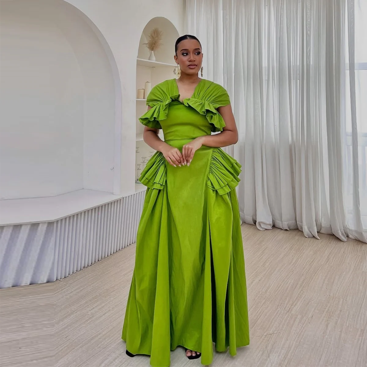 Gaun Malam Satin Plus Size Pre - Women Formal Wear For Plus Size ulasan dan harga