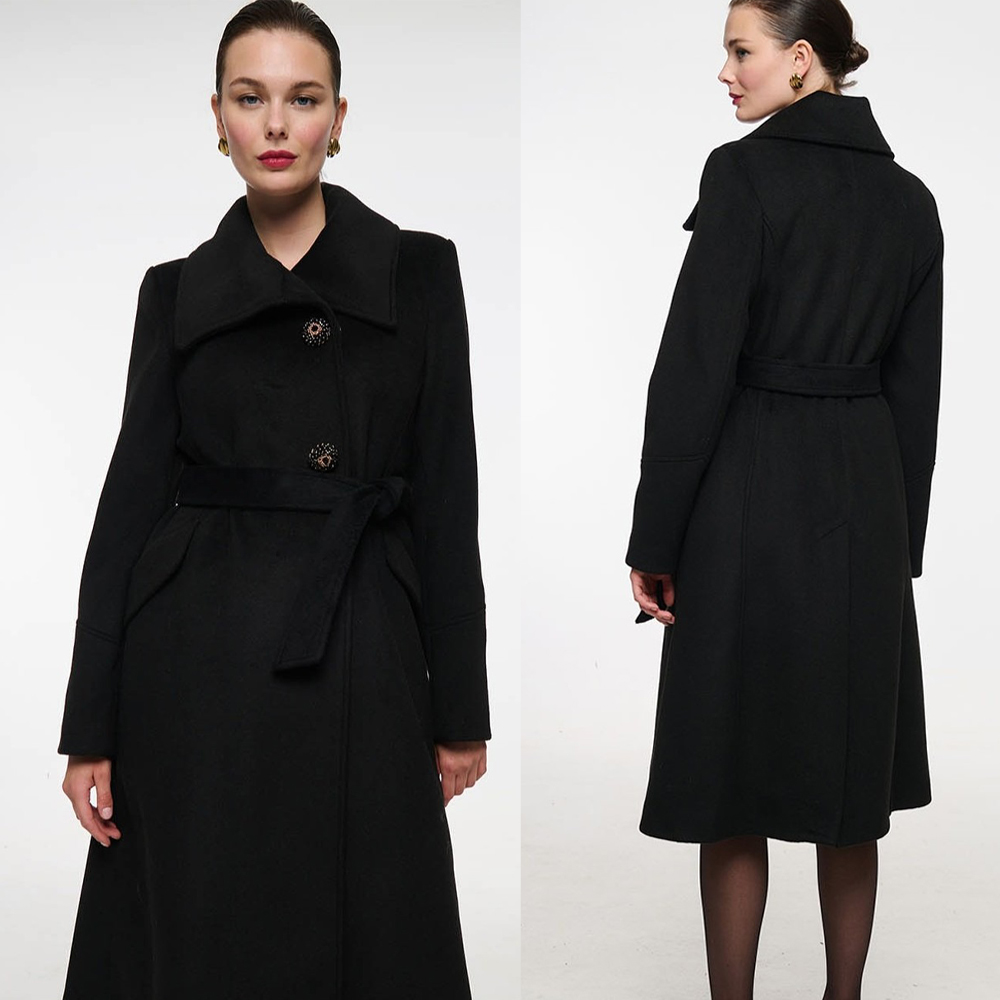 Mantel Wol Wanita Kerah Tegak  - Women Formal Wear For Plus Size ulasan dan harga