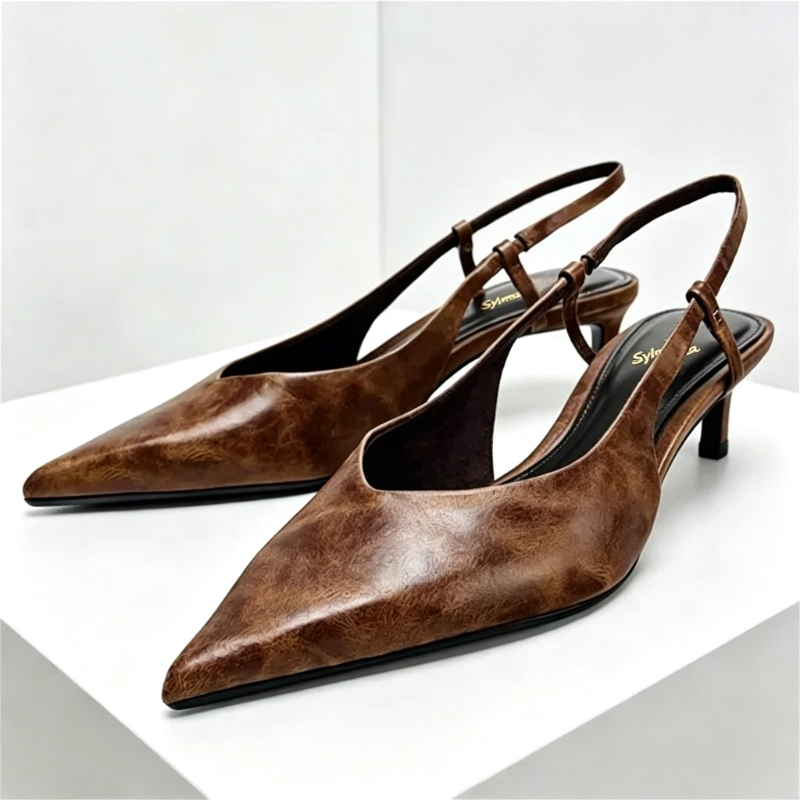 Sepatu Pumps Desainer Hak Kitt - Slingback Heel Formal ulasan dan harga
